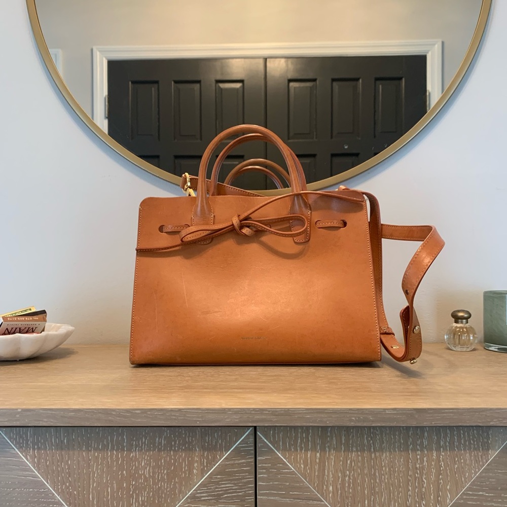 Mansur Gavriel Brown Leather Satchel